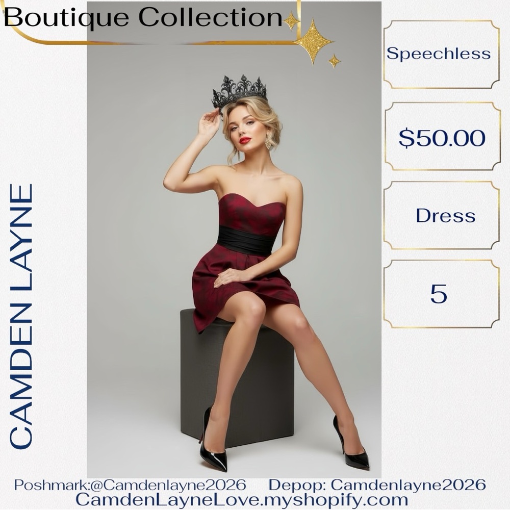 Vintage Speechless Burgundy Strapless Dress